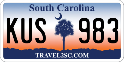 SC license plate KUS983