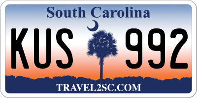 SC license plate KUS992