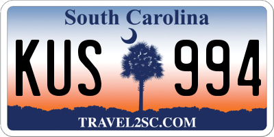 SC license plate KUS994