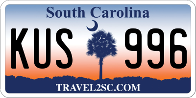 SC license plate KUS996