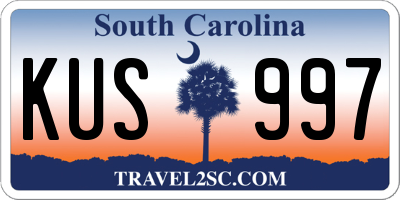 SC license plate KUS997