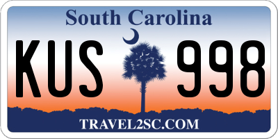 SC license plate KUS998