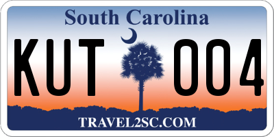 SC license plate KUT004