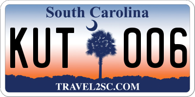 SC license plate KUT006