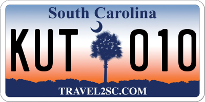 SC license plate KUT010