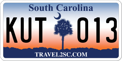 SC license plate KUT013