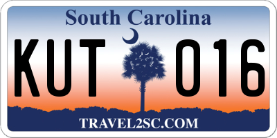 SC license plate KUT016