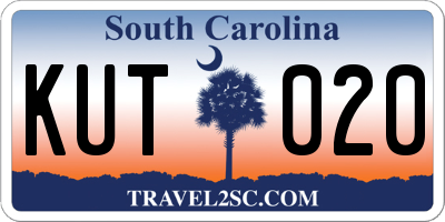 SC license plate KUT020