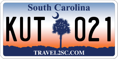 SC license plate KUT021