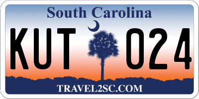SC license plate KUT024