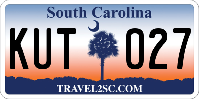 SC license plate KUT027