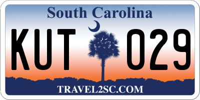SC license plate KUT029