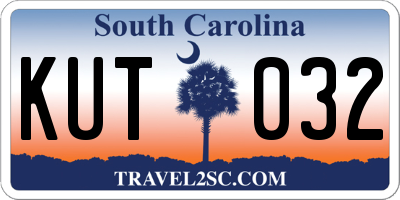 SC license plate KUT032