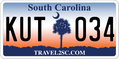 SC license plate KUT034