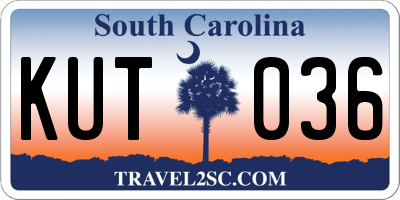 SC license plate KUT036