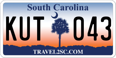 SC license plate KUT043