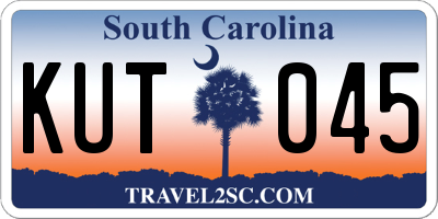 SC license plate KUT045