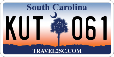 SC license plate KUT061