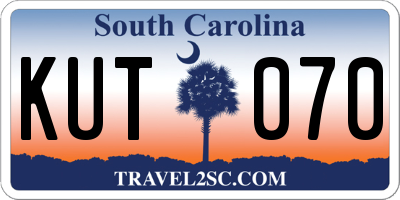 SC license plate KUT070