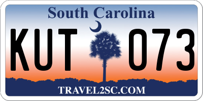 SC license plate KUT073