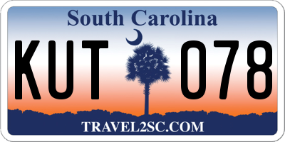 SC license plate KUT078