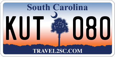 SC license plate KUT080