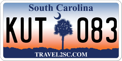 SC license plate KUT083