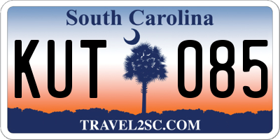 SC license plate KUT085