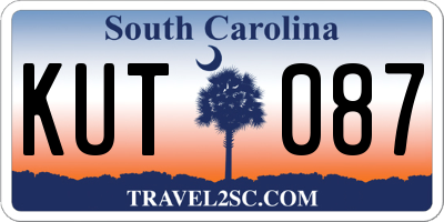 SC license plate KUT087