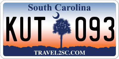 SC license plate KUT093