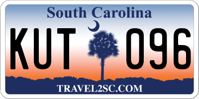 SC license plate KUT096