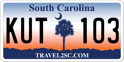 SC license plate KUT103