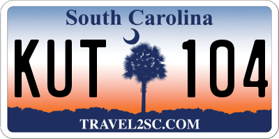SC license plate KUT104