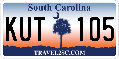 SC license plate KUT105