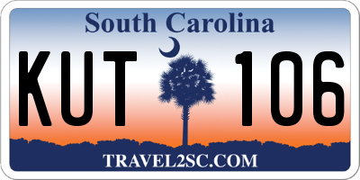 SC license plate KUT106