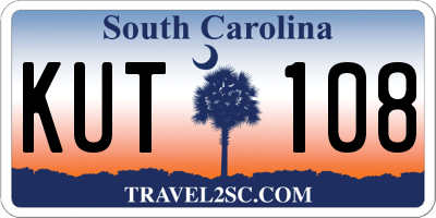 SC license plate KUT108