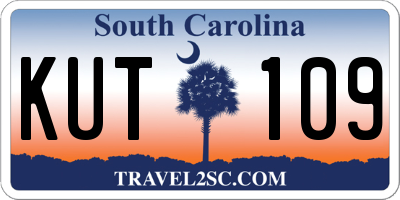 SC license plate KUT109