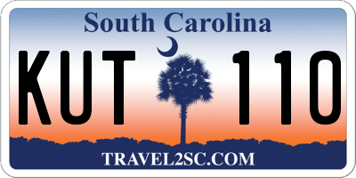 SC license plate KUT110