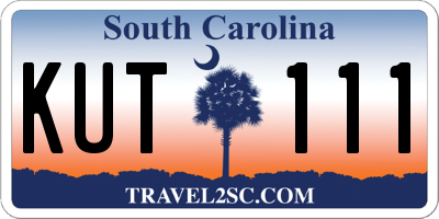 SC license plate KUT111