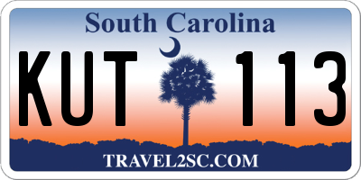 SC license plate KUT113