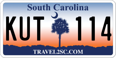 SC license plate KUT114