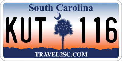 SC license plate KUT116