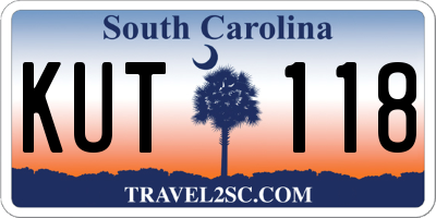 SC license plate KUT118