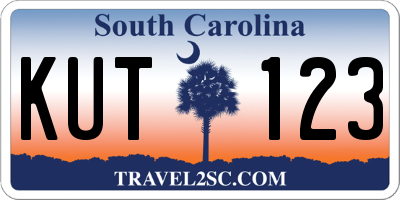 SC license plate KUT123