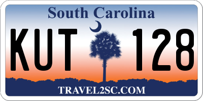 SC license plate KUT128