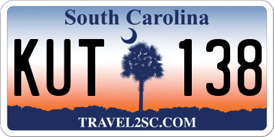 SC license plate KUT138