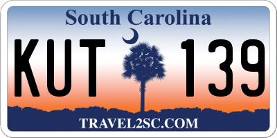 SC license plate KUT139