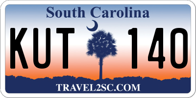 SC license plate KUT140