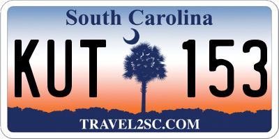 SC license plate KUT153