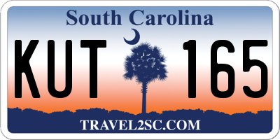 SC license plate KUT165